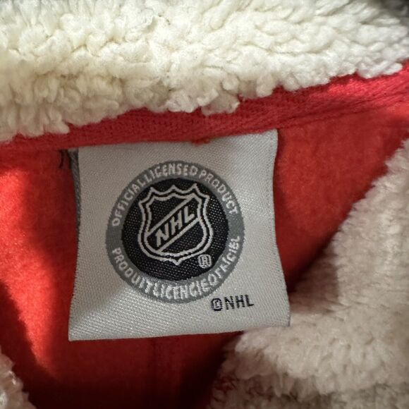 NHL Womens Jacket Full Zip Shirt Detroit Red Wings Top Long Sleeve Large Sherpa - Picture 4 of 7